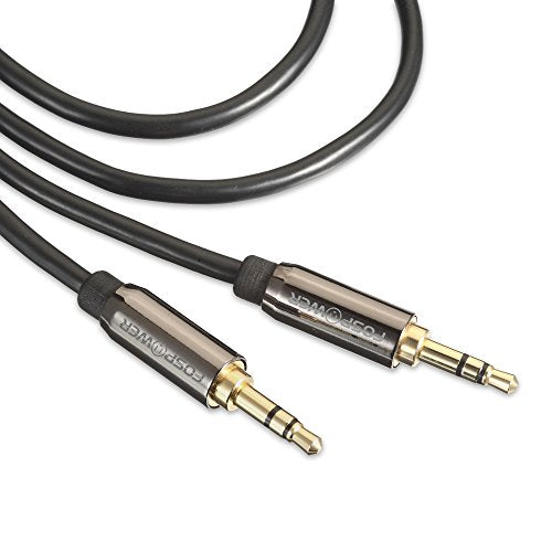 FosPower Audio Cable 1FT (2 Pack), Stereo Audio 3.5mm Auxiliary Short Cord Male to Male Aux Cable for Car, Apple iPhone, iPod, iPad, Samsung Galaxy, HTC, LG, Google Pixel, Tablet & More - size: 1 Feet 2 Pack
