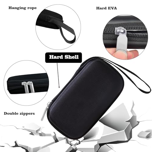 Hard Carrying Case Compatible with EMAY 6L ECG Monitor（Grey） | EMAY 6L carry case protects a portable ECG monitor with a shock-resistant shell and mesh pocket, With waterproof design - color: Black