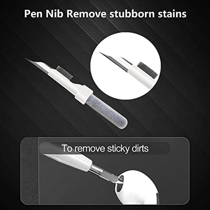 2PCS Bluetooth Earbuds Cleaning Pen, Wireless Headphones Cleaning Tool Multi-Function Cleaner Kit with Soft Brush for Earphones, Charging Box Accessories, Phone, Camera