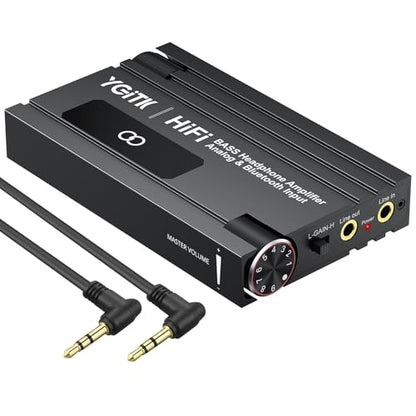 Professional 16-600Ω Bluetooth Headphone Amplifier with Bass Boost,3.5mm Portable HiFi Earphone Amplifiers,Gain Switch Bass Volume Adjust & Aluminum Case,Rechargeble Headphone Amp for Laptop - style: HiFi BASS with Bluetooth