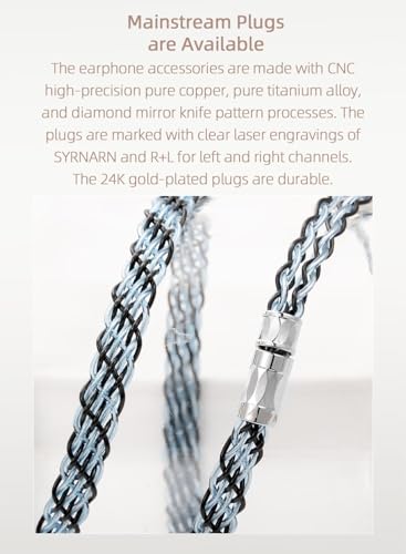 IEM MMCX 4.4MM Balanced Cable, 4ft+/1.3Meter Long, 8-Strand OCC Silver in Ear Monitor Wire for SE846 Cable, se535 Cord, Dunu TITAN6, DK3001Pro, DK4001 (4.4mm to Dual MMCX Male Version) - size: 4.4mm to Dual MMCX Male Version