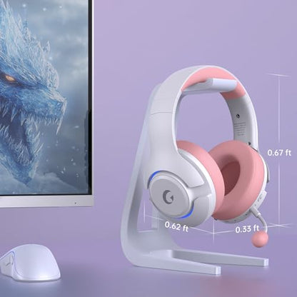 syndesmos Wireless PS5 Headset, 2.4GHz Gaming Headset for PS5, PC, Switch, Bluetooth 5.3 Headphones with Noise Canceling Mic, 7.1 Surround Sound, Low-Latency, 45H Battery, Pink - color: Pink