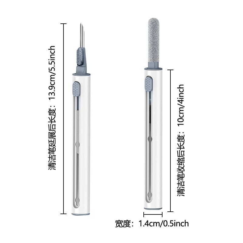 Cleaner Kit for AirPods Pro 3/2/1, 3-in-1 Earbud Cleaning Pen with Metal Tip, Soft Brush & Flocking Sponge, Cleaning Tool for Wireless Earbuds, Charging Case, Phone, Keyboard & Electronics