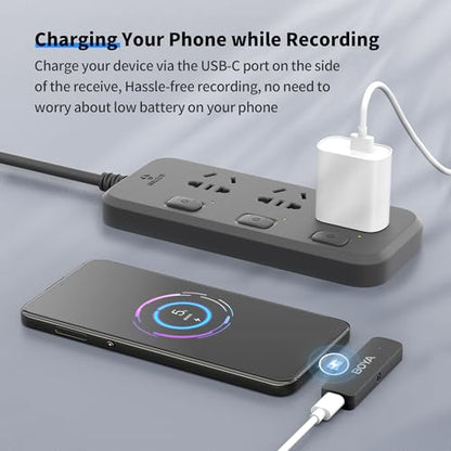 BOYA BY-V4U Wireless Lavalier Microphone for iPhone 15/16 Series, Mini Microphone 200m Range, 18h Battery Life with Noise Cancellation, Compatible for Video Recording, Podcasts, Interviews - style: 4 Channel