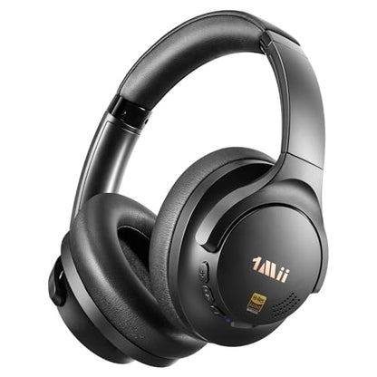 1Mii Y8+ Noise Cancelling Headphones Bluetooth 6.0 Over-Ear Wireless, Black | Hybrid ANC, 100 hrs Playtime, Comfortable, LDAC Hi-Res Audio, Deep Bass, Custom EQ via APP for Airplane & Travel