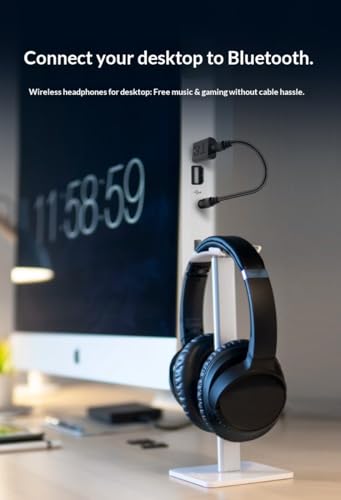 2-in-1 Bluetooth 5.0 USB & 3.5mm AUX Audio Adapter - Wireless Bluetooth Transmitter & Receiver for Car, Home Stereo, PC, Speake