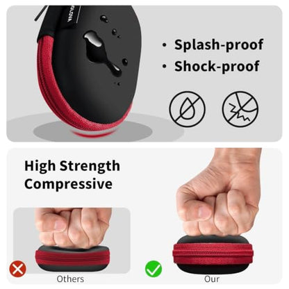 1 Pack Oval Earbud Case Storage Bag with Carabiner, Red - color: D2-red