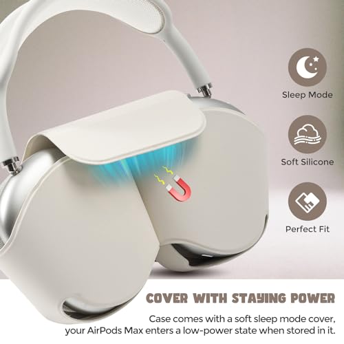 ProCase AirPods Max & AirPods Max 2 Travel Case with Sleep Mode Cover | Shockproof EVA Shell with Soft Lining, Mesh Pocket, Hand Strap & Carabiner for Travel - Grey - color: Grey, size: Sleep Mode Version