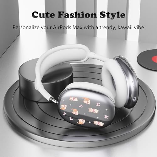 for AirPods Max Headphones Kitten Bow Ear Covers for AirPods Max 2 | Cute Clear Ear Cups Cover | White Silicone Ear Pad Case Headband Cover for Apple AirPods Max 2/1 (2026/2024/2020) - color: Kitten Bow/White