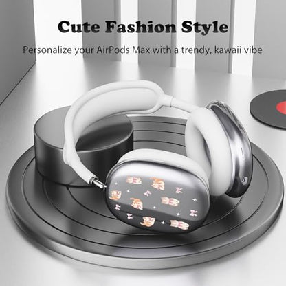 for AirPods Max Headphones Kitten Bow Ear Covers for AirPods Max 2 | Cute Clear Ear Cups Cover | White Silicone Ear Pad Case Headband Cover for Apple AirPods Max 2/1 (2026/2024/2020) - color: Kitten Bow/White