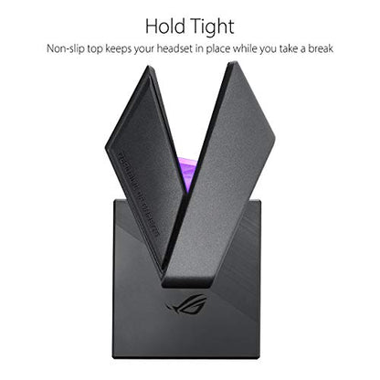 ASUS ROG Throne Qi Gaming Headset Stand - Wireless Charging | 2 USB Ports & Aux Input | Arc Design for Stable & Secure Storage | Built-in DAC & Amplifier for Immersive Audio | Aura Sync RGB Lighting