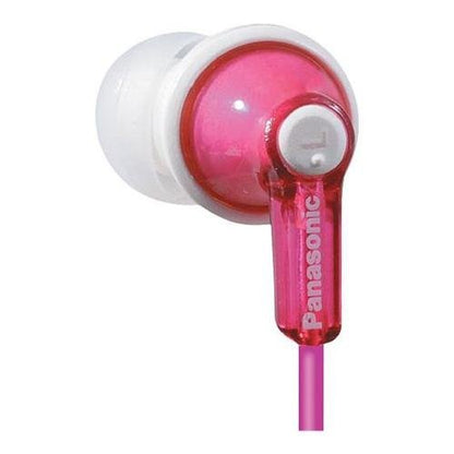 Panasonic ErgoFit Wired Earbuds, In-Ear Headphones With Dynamic Crystal-Clear Sound And Ergonomic Custom-Fit Earpieces (S/M/L), 3.5mm Jack For Phones And Laptops, No Mic - RP-HJE120-P (Pink) - color: Pink, style: No Mic
