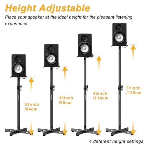 Vondynote Studio Monitor Stands Speaker Stands Pair with Cable Management