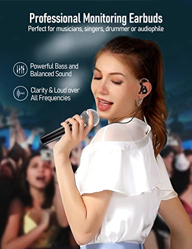 Audiovance Vibes 201 HiFi Wired Earbuds in Ear Monitor Headphones | Clear Sound, Deep Bass, Noise Isolating, Silver Plated Cord, Comfort-Fit IEM Earphone，Ear Bud Case, 3.5mm Plug, Clear Brown