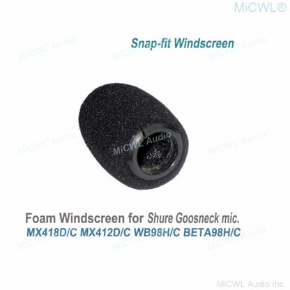 5Pcs/Lot Plastic Snap Foam Cover Windscreen Sponge For Shure Beta98H/C MX412 418 Instrument Gooseneck Microphone Stand Case