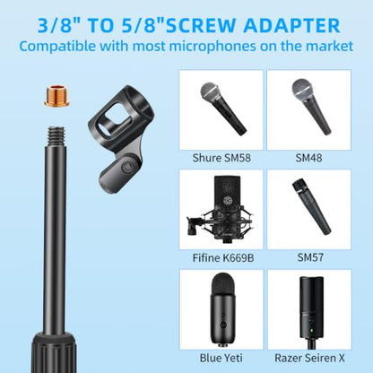 Desktop Microphone Stand, Adjustable Height Desk Mic Stand with Heavy Duty Base & Mic Clip, Universal Table Stand for Blue Yeti, Snowball,10 Inch-14 Inch - size: 1 Pack （10-14 Inch）