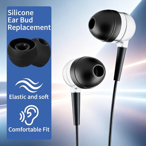 24 Pairs Silicone Ear Bud Replacement Tips,Earbud Tips Covers S/M/L Sizes | Universal Earbud Covers Compatible with Most in-Ear Headphones, Noise Isolation Ear Gels Cushion Replacement Kit