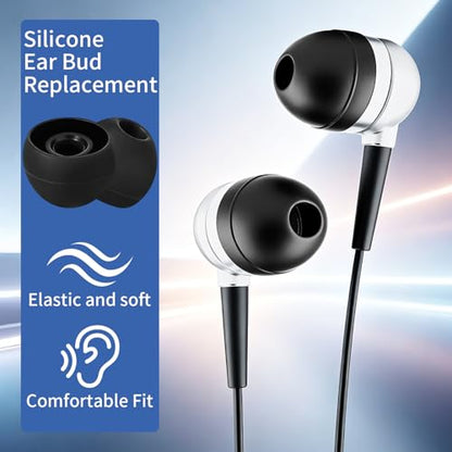 24 Pairs Silicone Ear Bud Replacement Tips,Earbud Tips Covers S/M/L Sizes | Universal Earbud Covers Compatible with Most in-Ear Headphones, Noise Isolation Ear Gels Cushion Replacement Kit