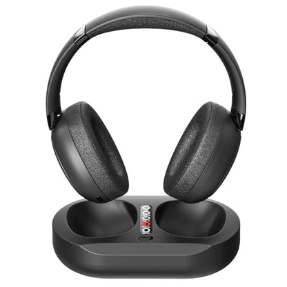 Wireless TV Headphones for Seniors with Transmitter Charging Dock, Digital Optical AUX RCA Plug and Play Wireless Headphones for Watching TV, No Audio Delay, 100ft Range, Hearing Impaired Gifts