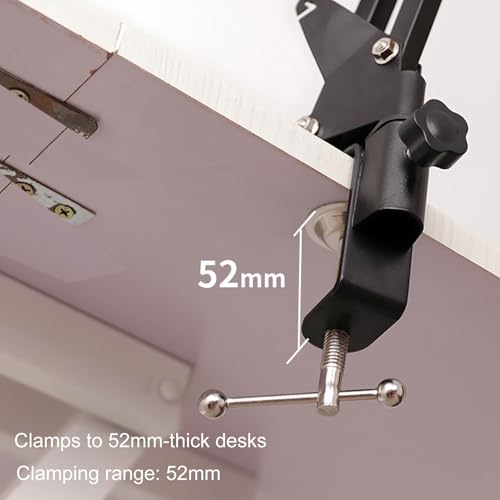 Fockety Mic Boom Arm, 360 Rotatable Adjustable Heavy Duty Microphone Stand, Low Profiles Overhead Mic Arm Desk Mount with Desk Clamp for Recording, Studio, Streaming (Black)