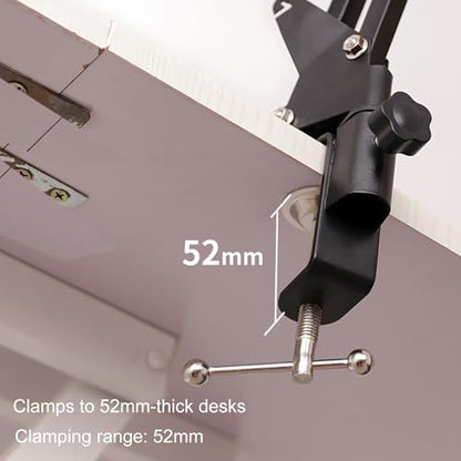 Fockety Mic Boom Arm, 360 Rotatable Adjustable Heavy Duty Microphone Stand, Low Profiles Overhead Mic Arm Desk Mount with Desk Clamp for Recording, Studio, Streaming (Black)