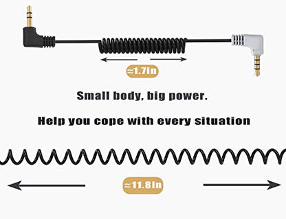 3.5mm TRS to TRRS Microphone Cable, Ancable 1/8 Male to Male Coiled Right Angle Mic Cord Compatible iPhone, Smartphone, Tablets with Rode SC7, VideoMic, VideoMicro Go, BOYA and More External Mic