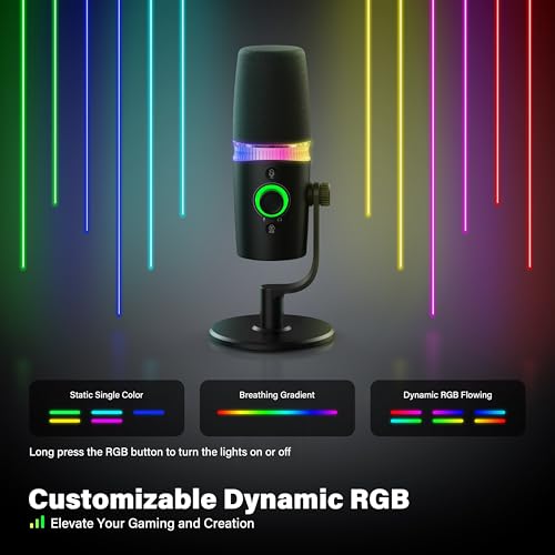 USB/XLR Dynamic Microphone for Gaming Streaming Podcast Recording PC Mic