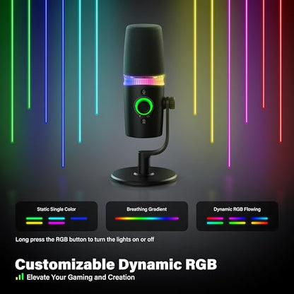 USB/XLR Dynamic Microphone for Gaming Streaming Podcast Recording PC Mic