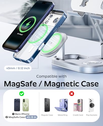 Meifigno 65W 5 in 1 Wireless Charging Station for Apple Multiple Devices | With 30W Fast Wired Charging for iPad/Tab, Foldable Charger Design for Magsafe, for iPhone 17 16/iWatch/AirPods with Adapter