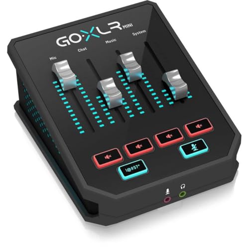 TC Helicon GoXLR MINI Online Broadcast Mixer with USB/Audio Interface and Midas Preamp, Officially Supported on Windows | MIDAS preamps with USB connectivity, XLR input and 1/8" mini phone for gaming, streaming and podcasting