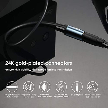 3.5mm Headphone Extension Cable 6.6 Feet TRRS 3.5mm Male to Female | Sapphire Blue, 1/8 Stereo Audio Jack Extension Adapter Aux Cord for Headphone, Earbud, Speaker, Car Stereo, Home HiFi System - size: 6.6 ft
