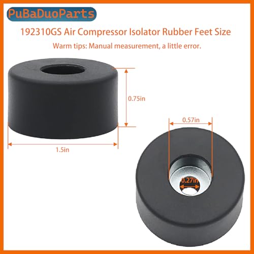 [4-Pack] 192310GS Anti Vibration Rubber Feet for Air Compressors, Generators & Pressure Washers Isolation Pads Compatible with Coleman Powermate 094-0026, Sanborn E106661, D091007