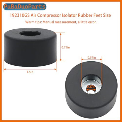 [4-Pack] 192310GS Anti Vibration Rubber Feet for Air Compressors, Generators & Pressure Washers Isolation Pads Compatible with Coleman Powermate 094-0026, Sanborn E106661, D091007