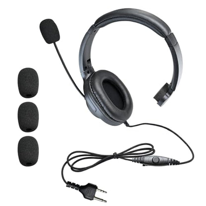 2 Pin M-Head Radio Headset, Over Ear Walkie Talkie Headset with Boom Mic, Compatible with Midland GXT LXT G Series GMRS Radios for Warehouse Security Industrial Use
