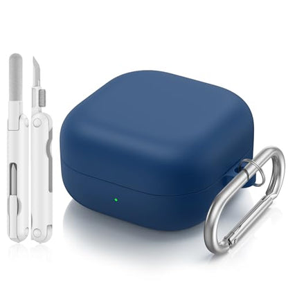 Inesore for Galaxy Buds 4 Pro & Galaxy Buds 4 Case (Navy Blue) | Skin Friendly Silicone Material, with A Multifunctional Cleaning Pen Tool and Keychain, Scratch Resistant, Slip Resistant - color: Navy Blue