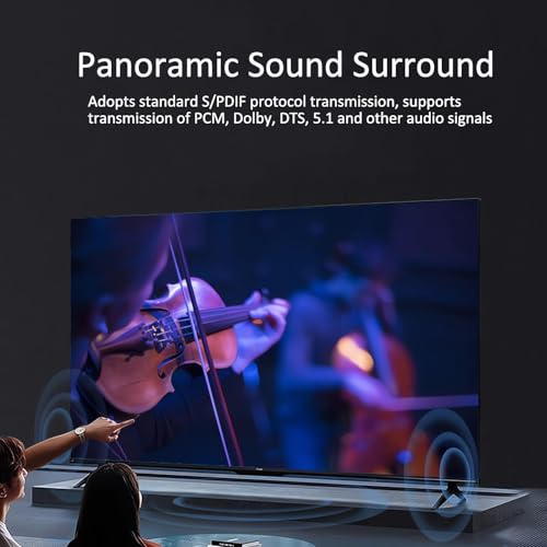 Digital Optical Audio Cable 3 feet, Fiber Optic Cable Ultra-Thin Cord, SPDIF Toslink Optical Cable Compatible with PS4 Xbox TV to Sound Bar Home Theater - size: 3ft
