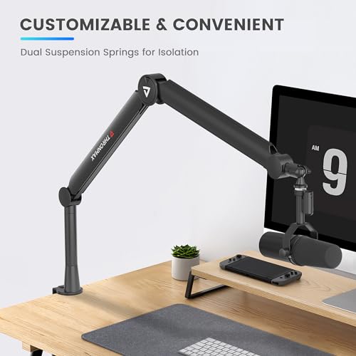 Boom Arm Stand THRONMAX S8 Mic Stand for Game Streaming and Broadcasting/Sturdy and Universal Mic Arm with 1/4“，3/8" to 5/8" Adapter，All-Metal and Fully Adjustable Mic Arm