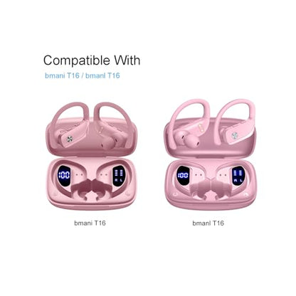 Klowcok Silicone Eartips Replacement for bmani T16 / bmanl T16 Earbuds | 9 Pairs, S/M/L, Pink
