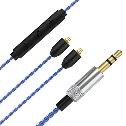 SE215 Pro Cable for Shure SE215, SE315, SE425, SE425 Pro, SE535, SE846 | MMCX Cable with Mic for Shure AONIC 3, AONIC 4, AONIC 5, UE900 Earphones, PS4, PS5, PC, Tablets, Laptops, Smartphones, 4ft