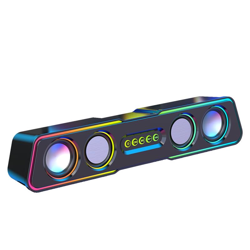 Compact USB Computer Sound Bar, Wired Desktop Speaker for Laptop and PC - color: Colorful