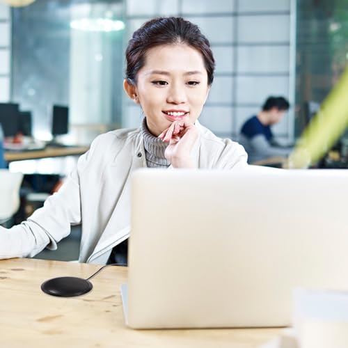 OUNONA Omnidirectional Computer Microphone with Noise Reduction and Compact Plastic Design for Recording and Video Chat, USB Plug and Play Microphone for Online Meetings and Streaming