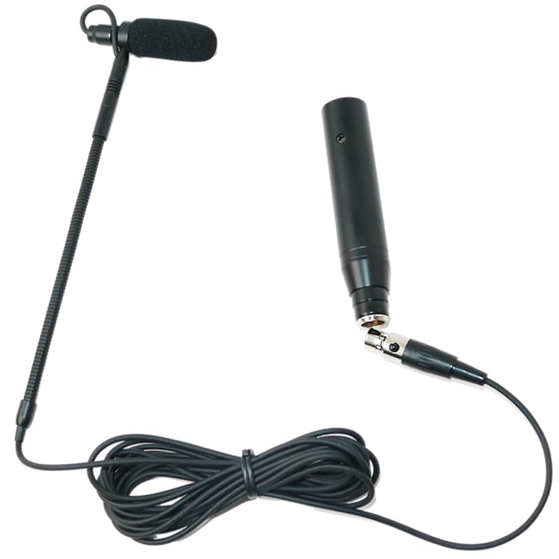 IM80-SH4-FLT Clarinet Clip-On Musical Instrument Microphone for Shure Wireless System 48V Phantom Power Input Flexible Gooseneck Condenser Microphone with Flute/Clarinet Clamp