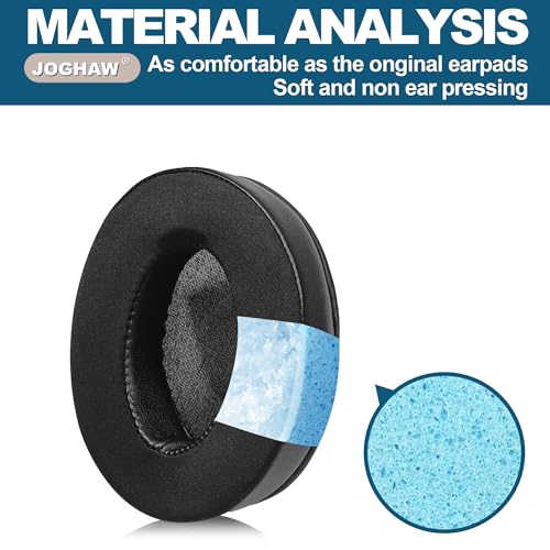 Replacement Ear Pads for Headphones, Compatible with Razer Kraken X and Kraken V3 X, Ice-Silk Fabric Ear Cushions with Cooling Gel, Protein Leather Side Walls, Soft Memory Foam - Black