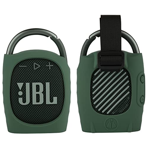 Silicone Case Compatible with JBL Clip 4 - Portable Mini Speaker Stand Up Protective Carrying Case Cover for JBL Clip 4 (Green) - color: Green
