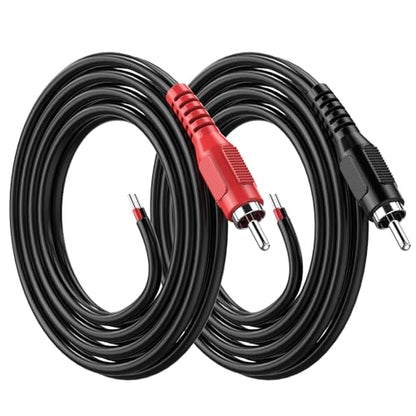 RCA to Speaker Wire Adapter, 18AWG 2 Pack 3ft RCA Male Plug to Bare Cable Open End, UIInosoo Audio Cable, Red and Black - size: 3ft