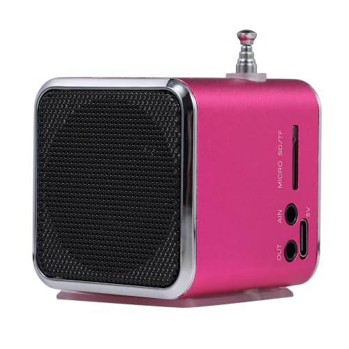Mini Wireless Portable Bluetooth FM Radio Speaker MP3 Player,Pink - color: Pink
