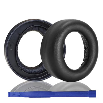 Adhiper Replacement Ear Pads for Sony PlayStation 5 Pulse PS5 3D Headset,PS5 Protein Leather Ear Cushions,Securely Memory Foam Headset Earpads(Black - color: Black