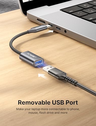 JSAUX USB C to USB 3.0 Adapter [2 Pack], USB C Male to USB Female OTG Cable Adapter Compatible with MacBook Pro/Air, iPhone 17 Pro Max/iPhone Air/17e/16e/16/15 Series, Samsung Galaxy S25/S24/S23 - color: Grey