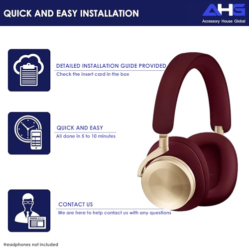 AHG Accessory House Global Upgraded Replacement Beoplay h95 Ear Pads Cushions Compatible with Bang & Olufsen Beoplay H95 Headphones (Lunar Red). Sheepskin Leather/High-Density Foam/Strong Magnet - color: Lunar Red