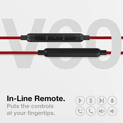 Thore iPhone 13/14 Earphones (V60) Wired in Ear Lightning Earbuds (Apple MFi Certified) Headphones with Microphone/Remote for iPhone 12/11/Pro Max/Xr/Xs Max/X/8/7 - Red - color: Red